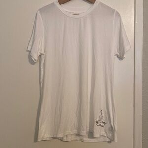 Johnny was calme embroidered yoga crew neck t shirt